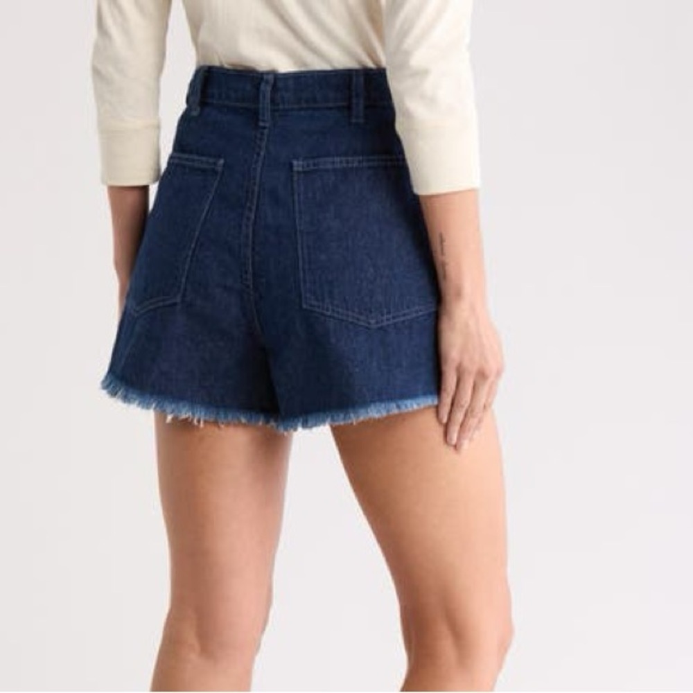 THE GREAT. The Sailor Short Dark Wash Frayed Hem‎ Cotton & Hemp Size 30 - Picture 12 of 12
